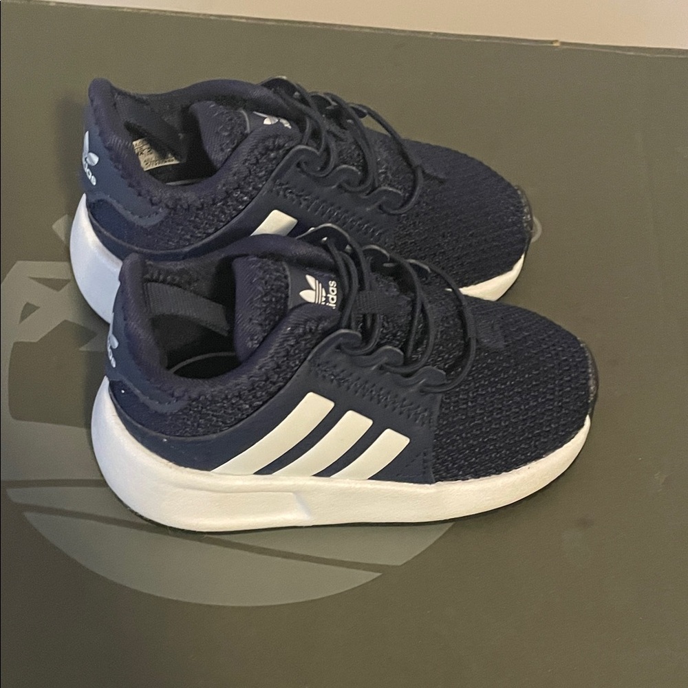 Adidas Kids Dark Blue and White Sneakers